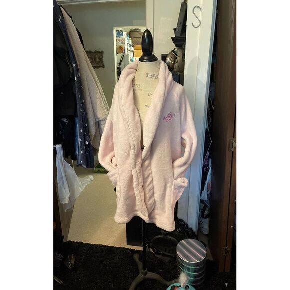 Vintage Angel Victorias Secret cozy short Robe VTG pink - Picture 6 of 6